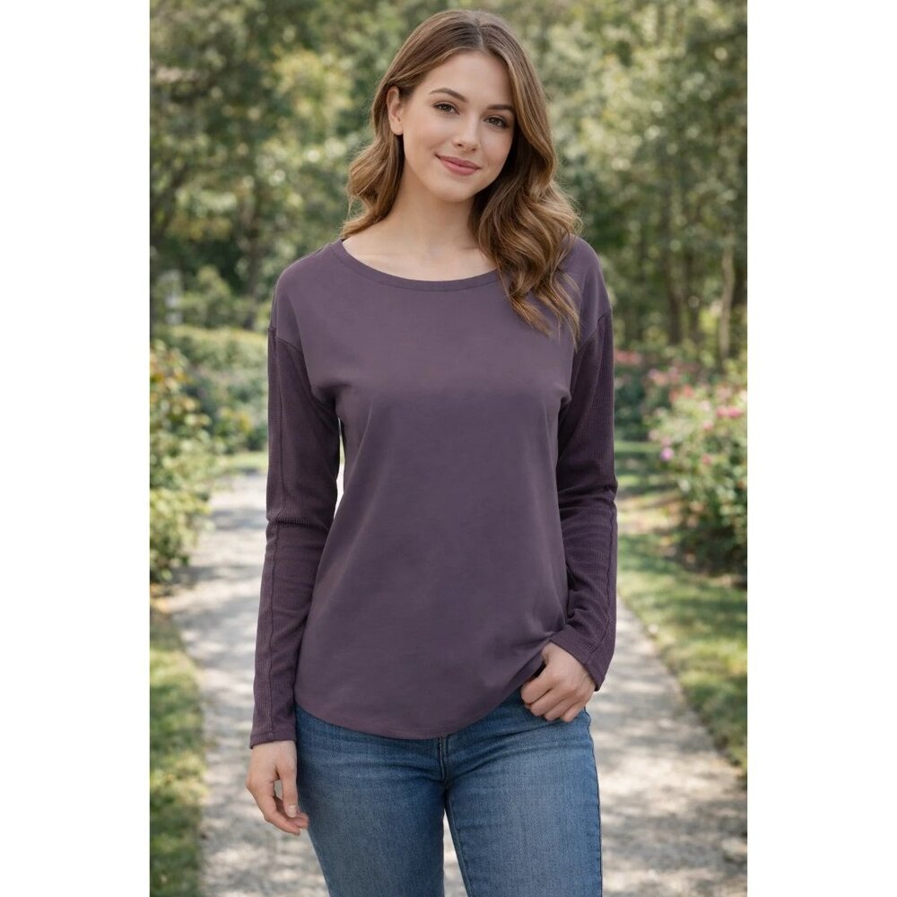 Fabletics XS Women's Long Sleeve Yoga Top In Light Purple